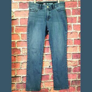 Lee Modern Series Womens Total Freedom Straight Leg Stretch Blue Jeans 10 Long